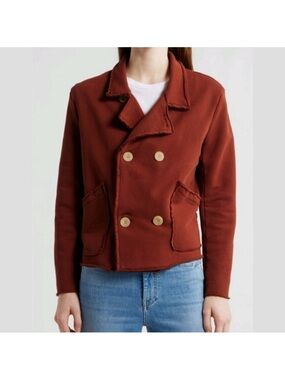 NWT Frank & Eileen Mini Belfast Triple Fleece Peacoat In Redwood Sz XS